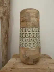 Vase bois de mangue gris vert H2o