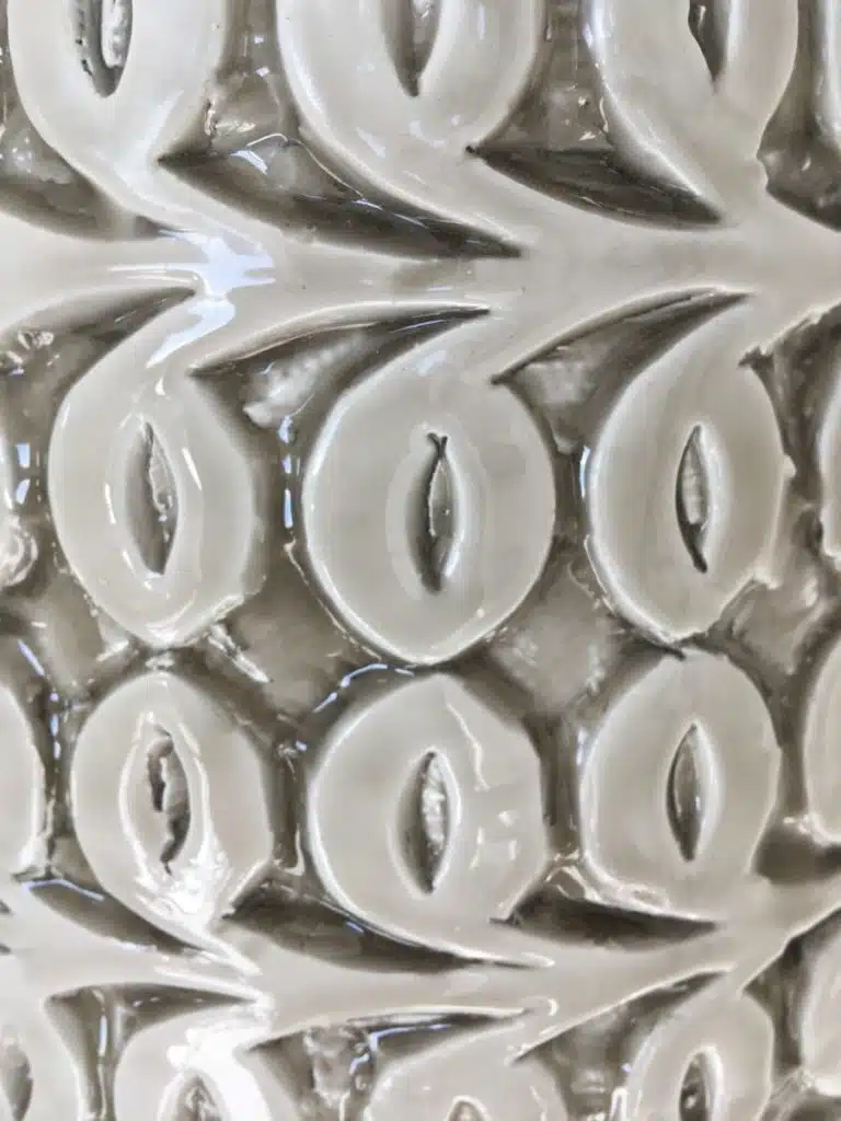 Vase décoratif détail gris vert