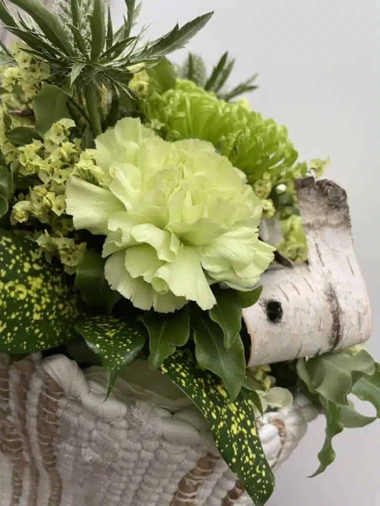 Bouquet tendance Vert et Blanc Yann-H2o Fleuriste Paris 11