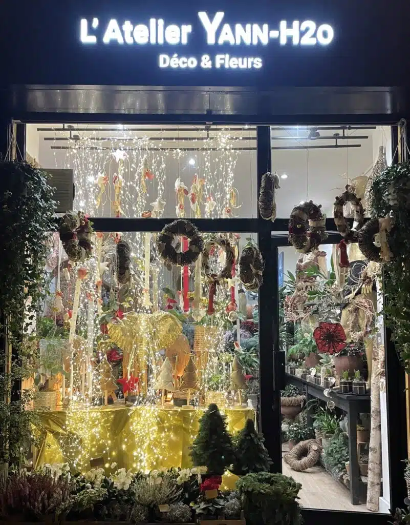 Vitrine de Noël Yann-H2o Fleuriste Paris 11
