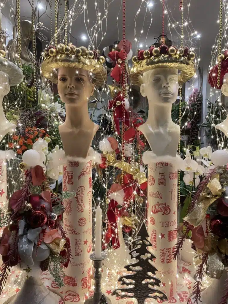 Artisan fleuriste Paris 11 Vitrine de Noël Yann-H2o
