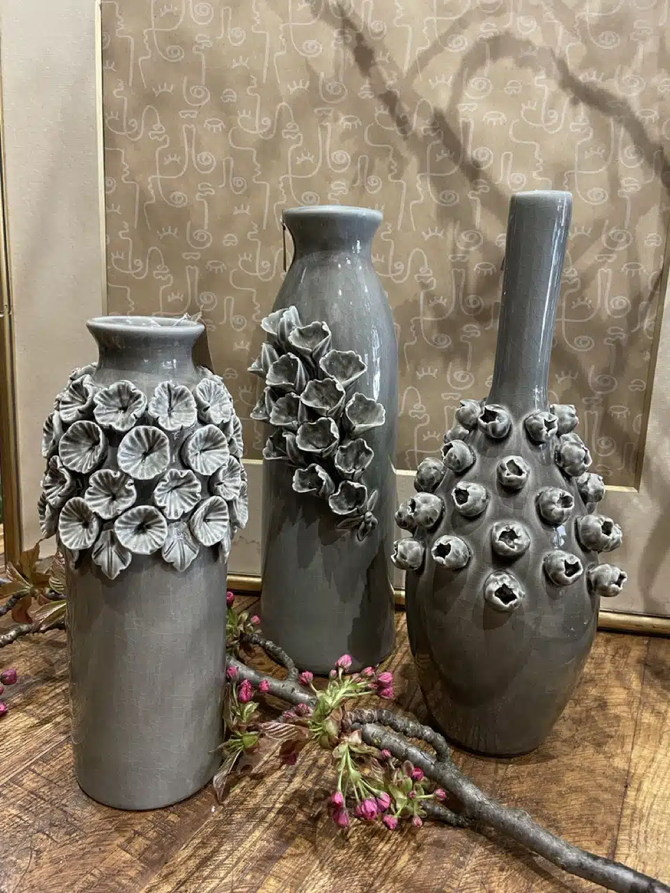 Vase Haut Gris – Image 3